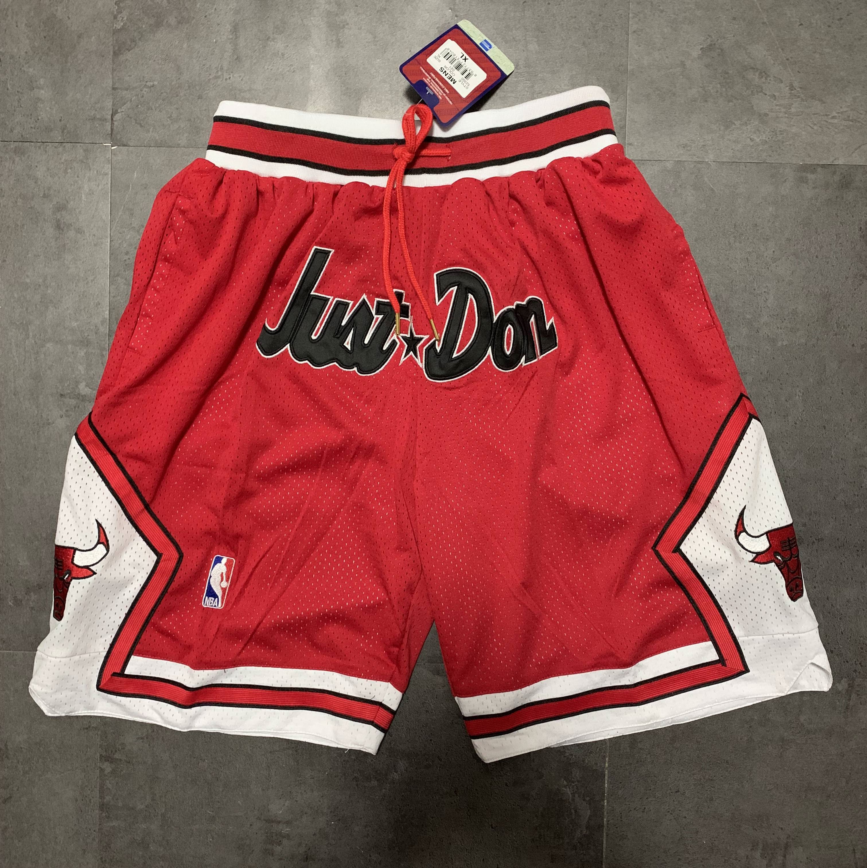 Men NBA 2021 Chicago Bulls Red Shorts 4